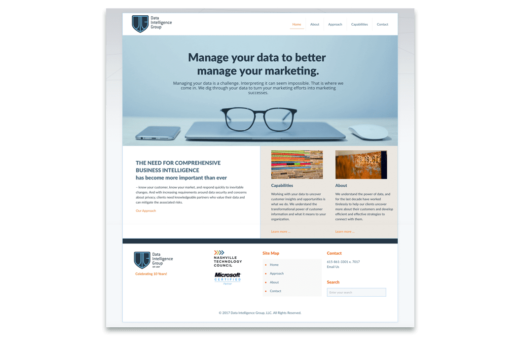 Data Intelligence Group Website Design